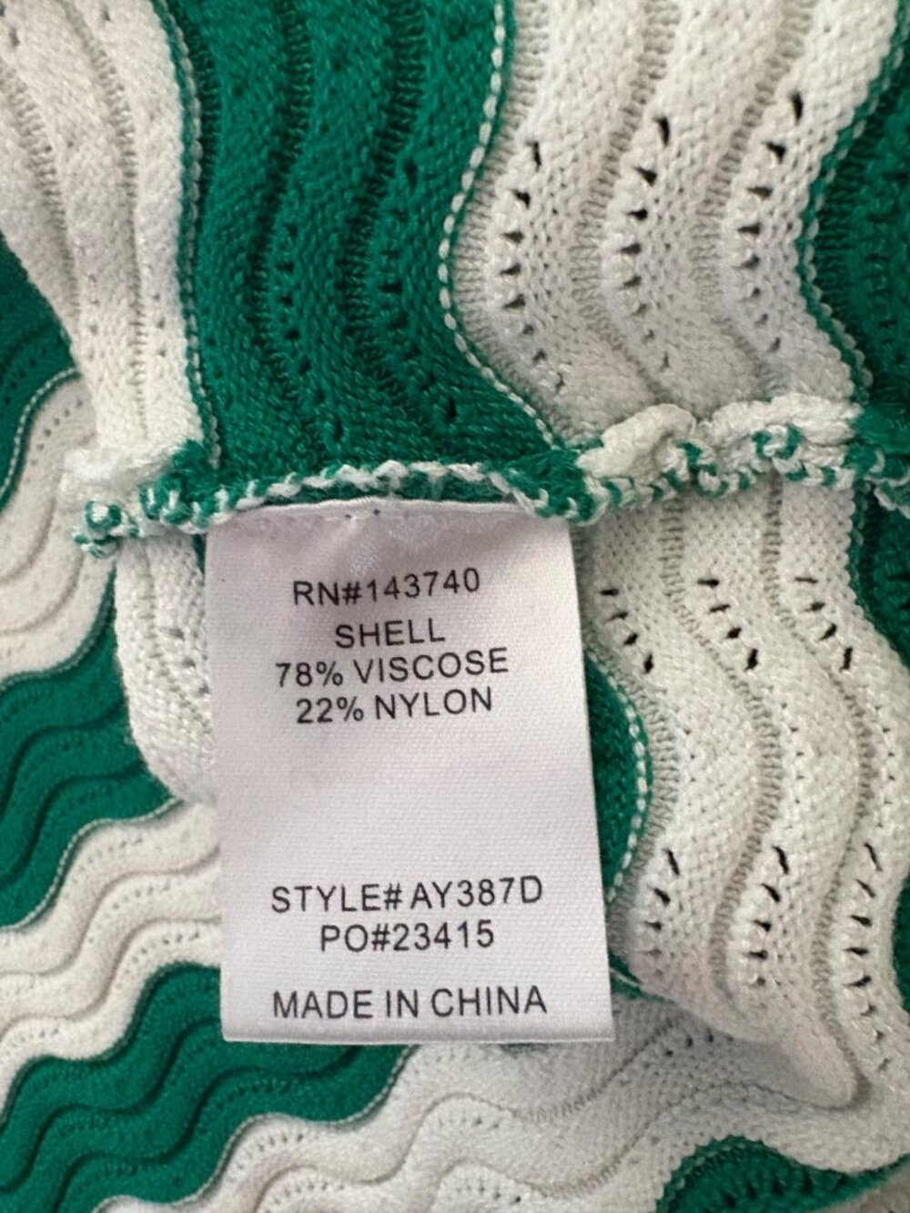 Hyacinth House Tuckernuck Green & White Wavy Knit Stripe Wilder Dress Size M - Picture 11 of 13